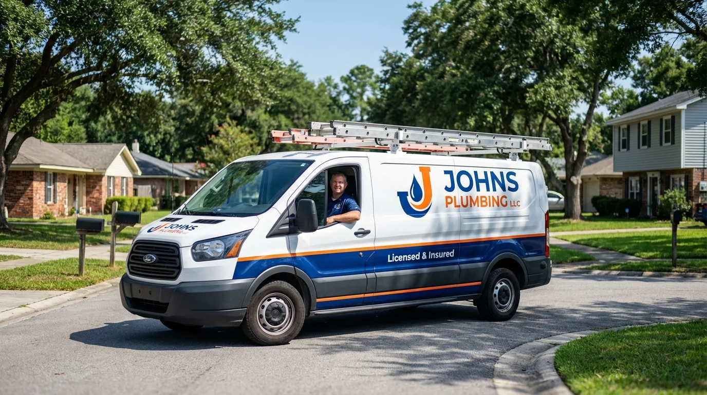 Johns Plumbing LLC service van in Laingsburg, MI