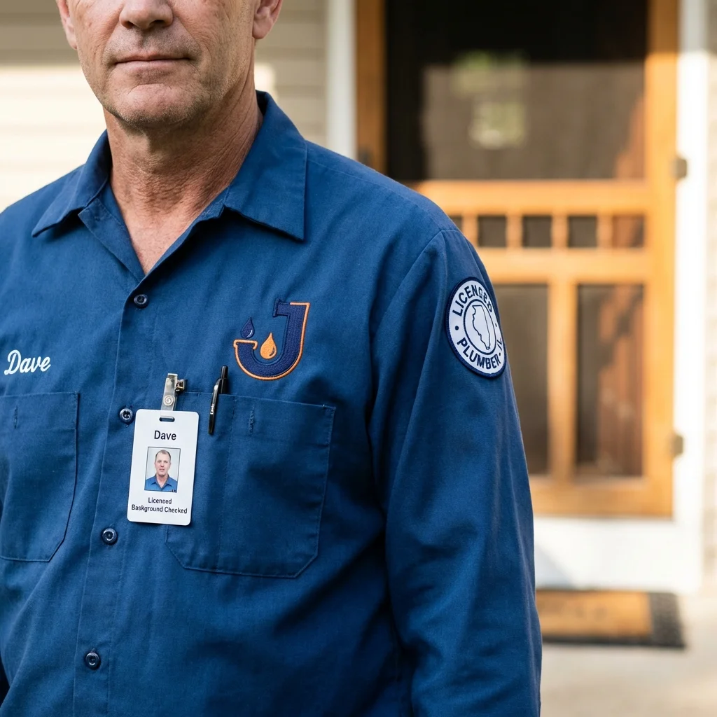 Licensed plumber showing ID badge in Laingsburg, MI