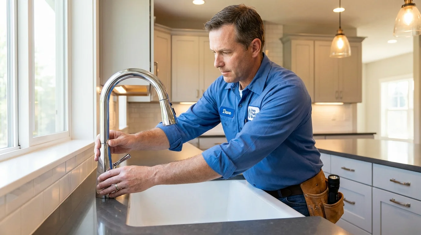 Kitchen faucet installation by Johns Plumbing LLC in Laingsburg